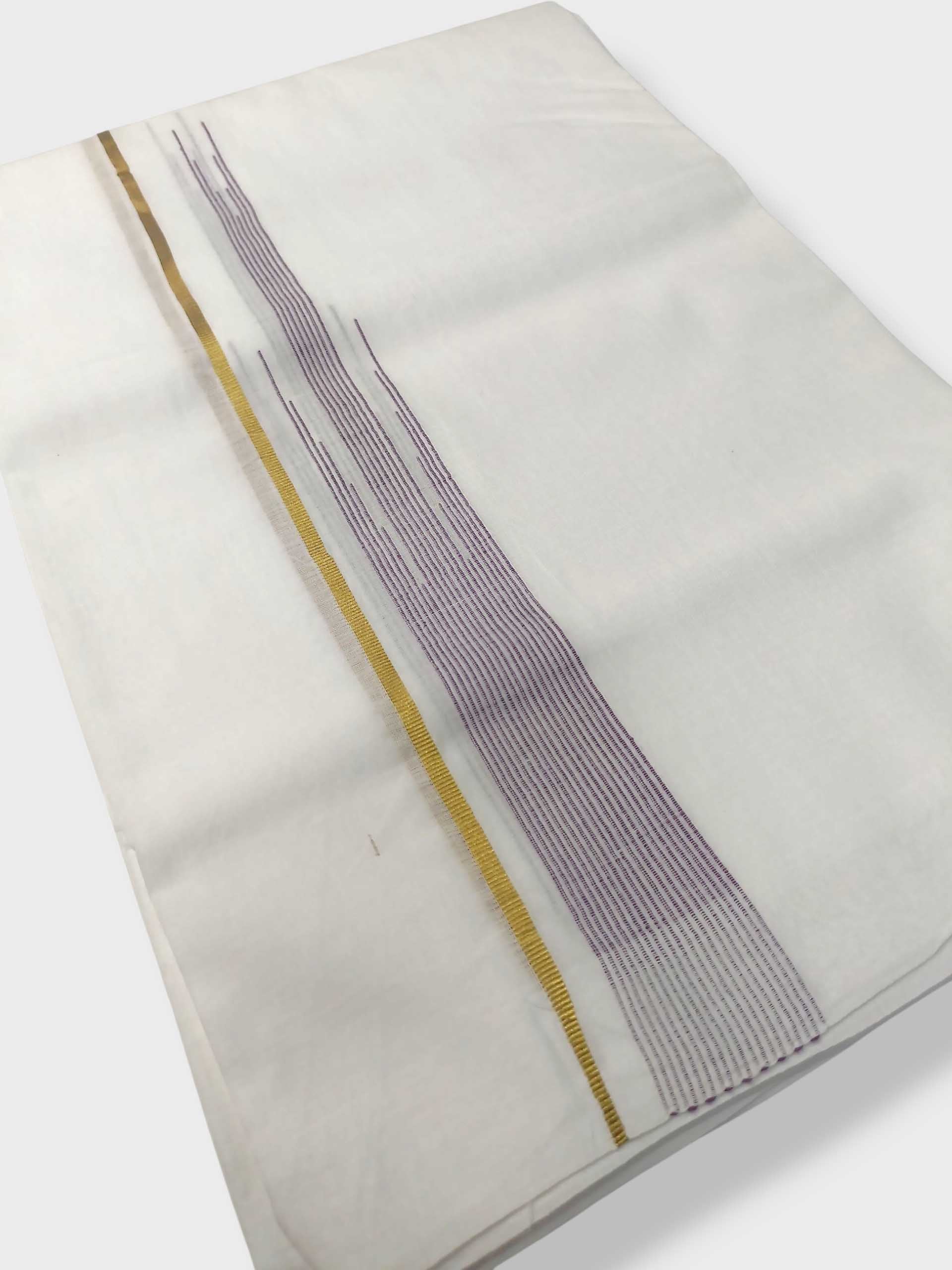 Pure White Cotton Men's Double Dhoti