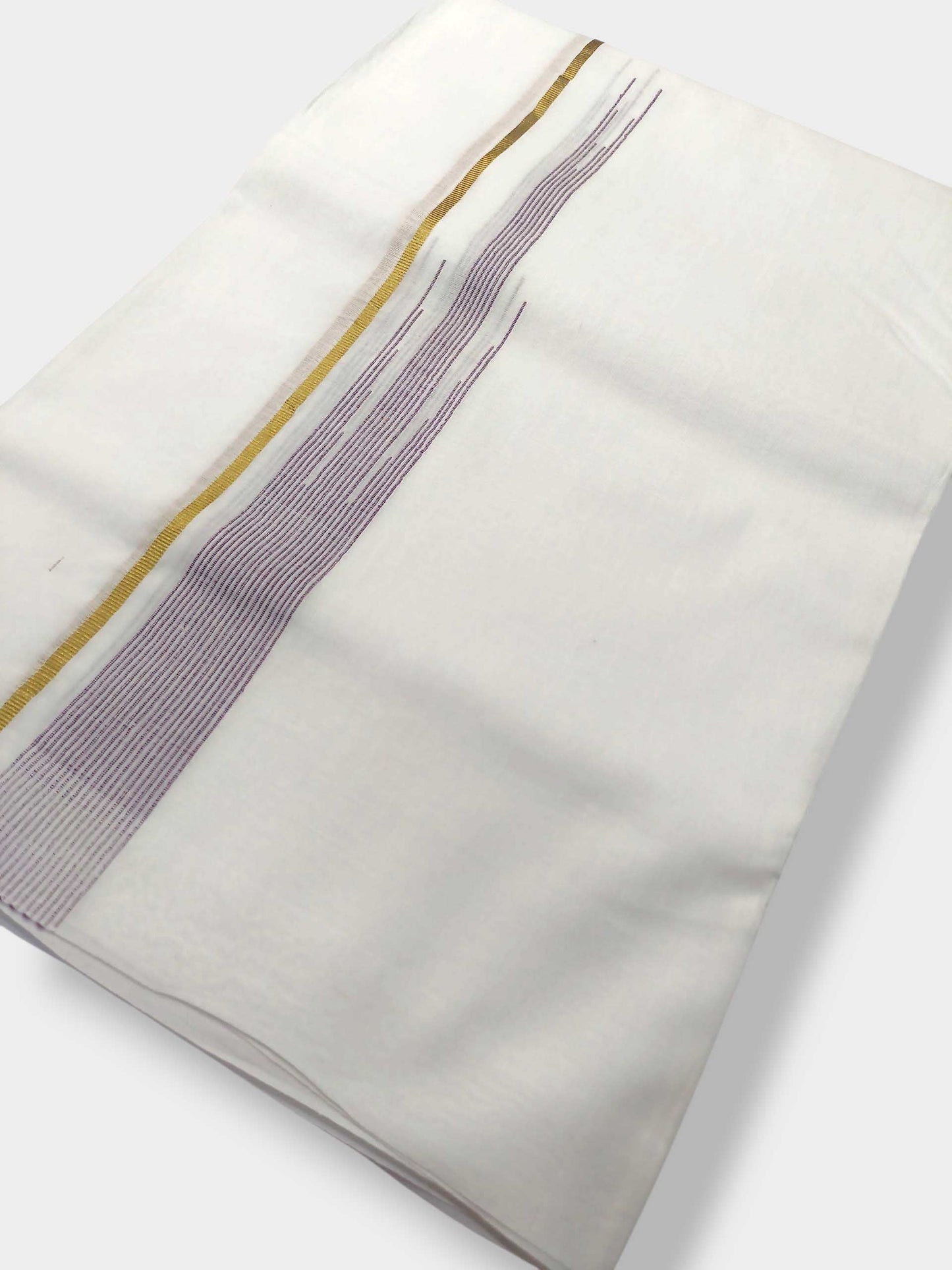 Pure White Cotton Men's Double Dhoti