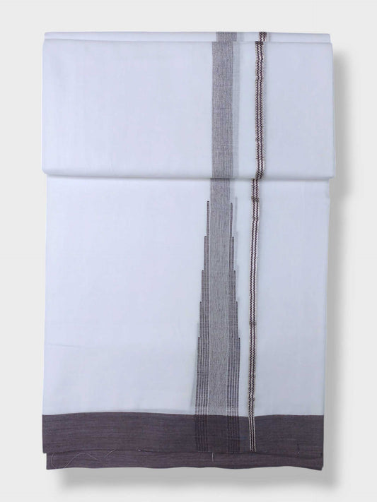 Pure White Cotton Men's Double Dhoti