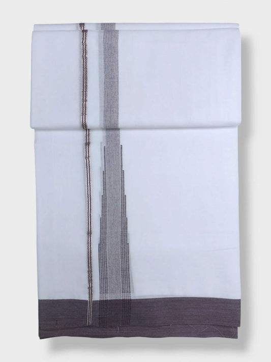 Pure White Cotton Men's Double Dhoti