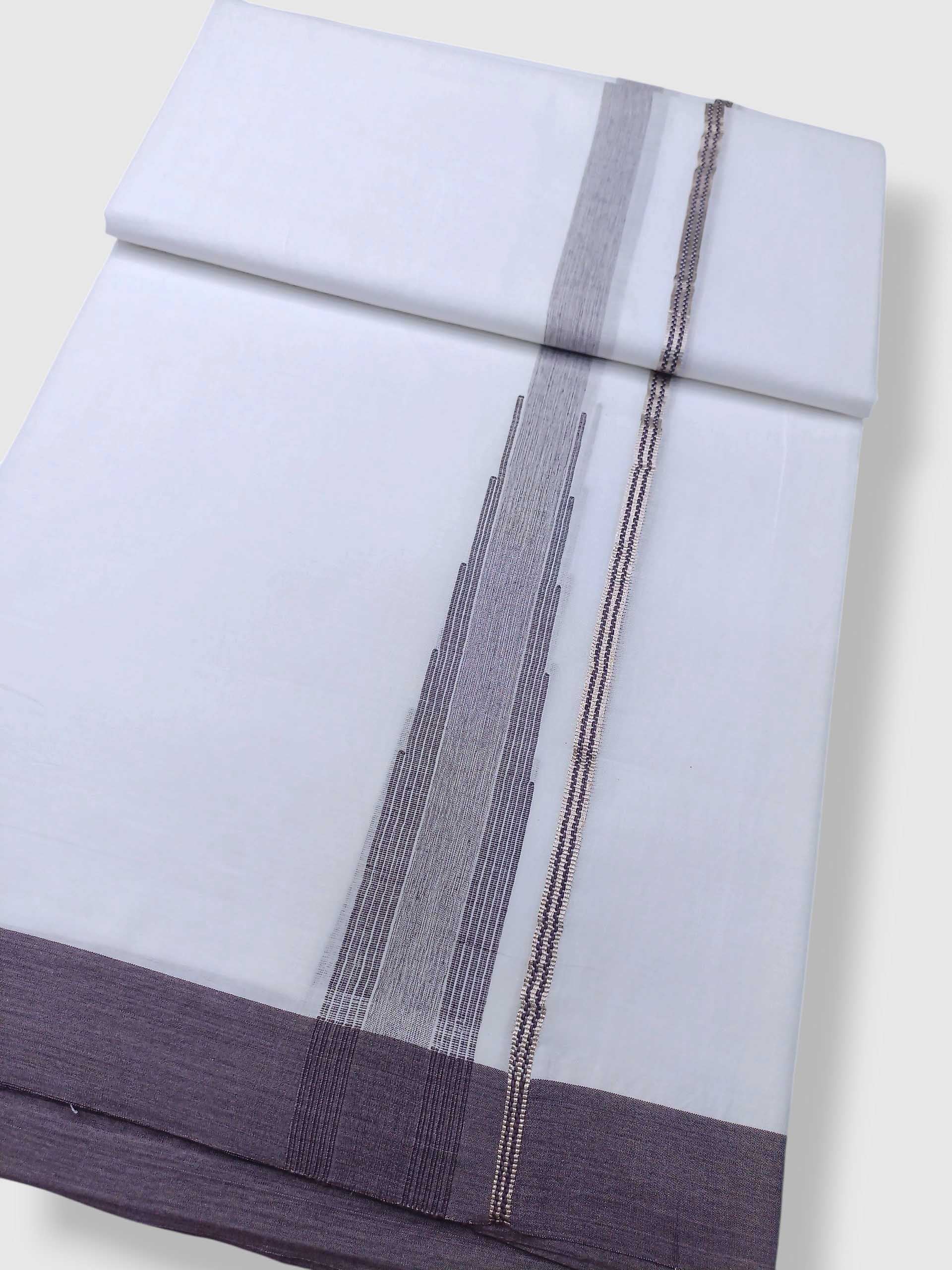 Pure White Cotton Men's Double Dhoti