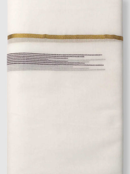 Pure White Cotton Men's Double Dhoti