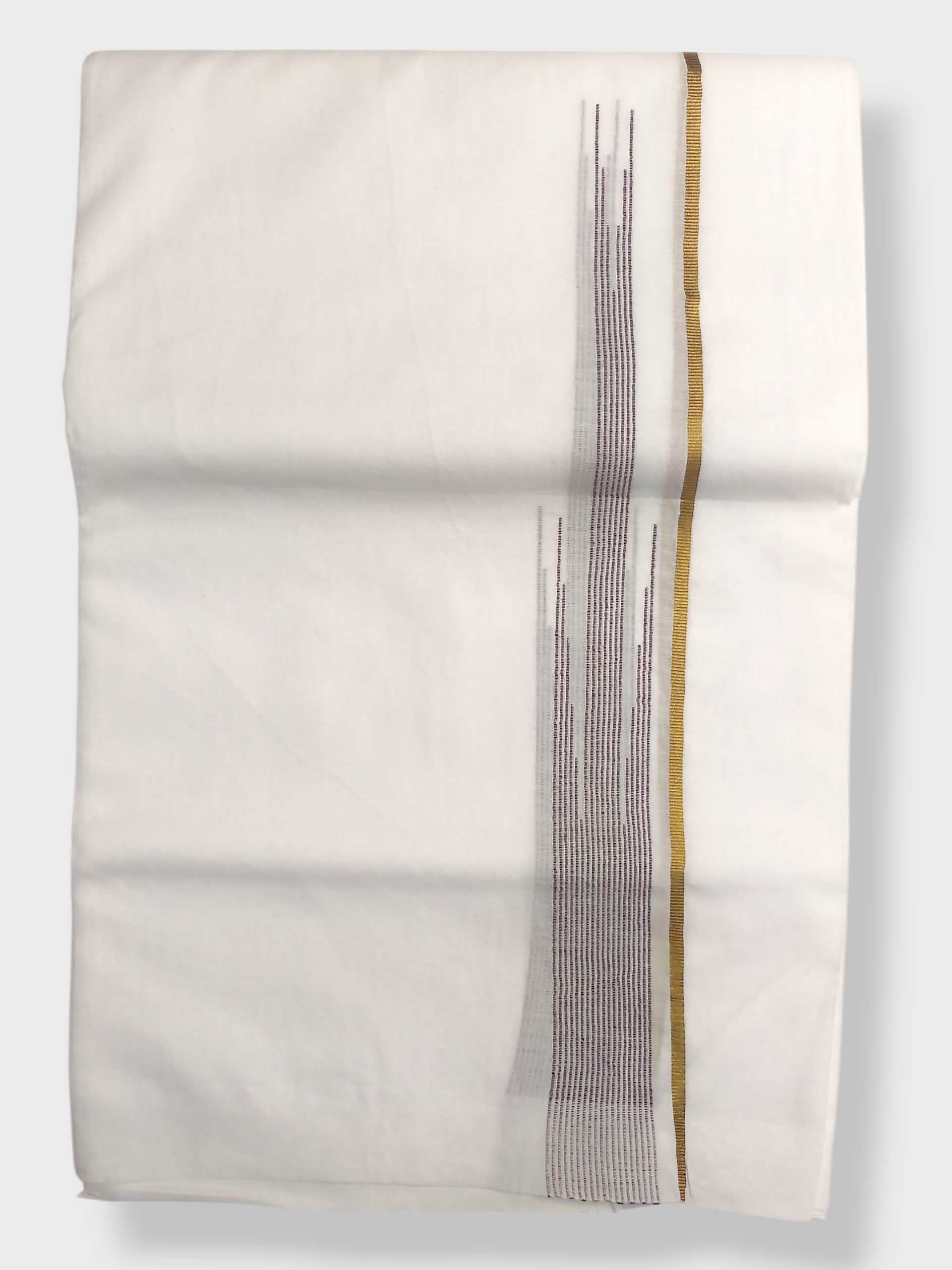 Pure White Cotton Men's Double Dhoti