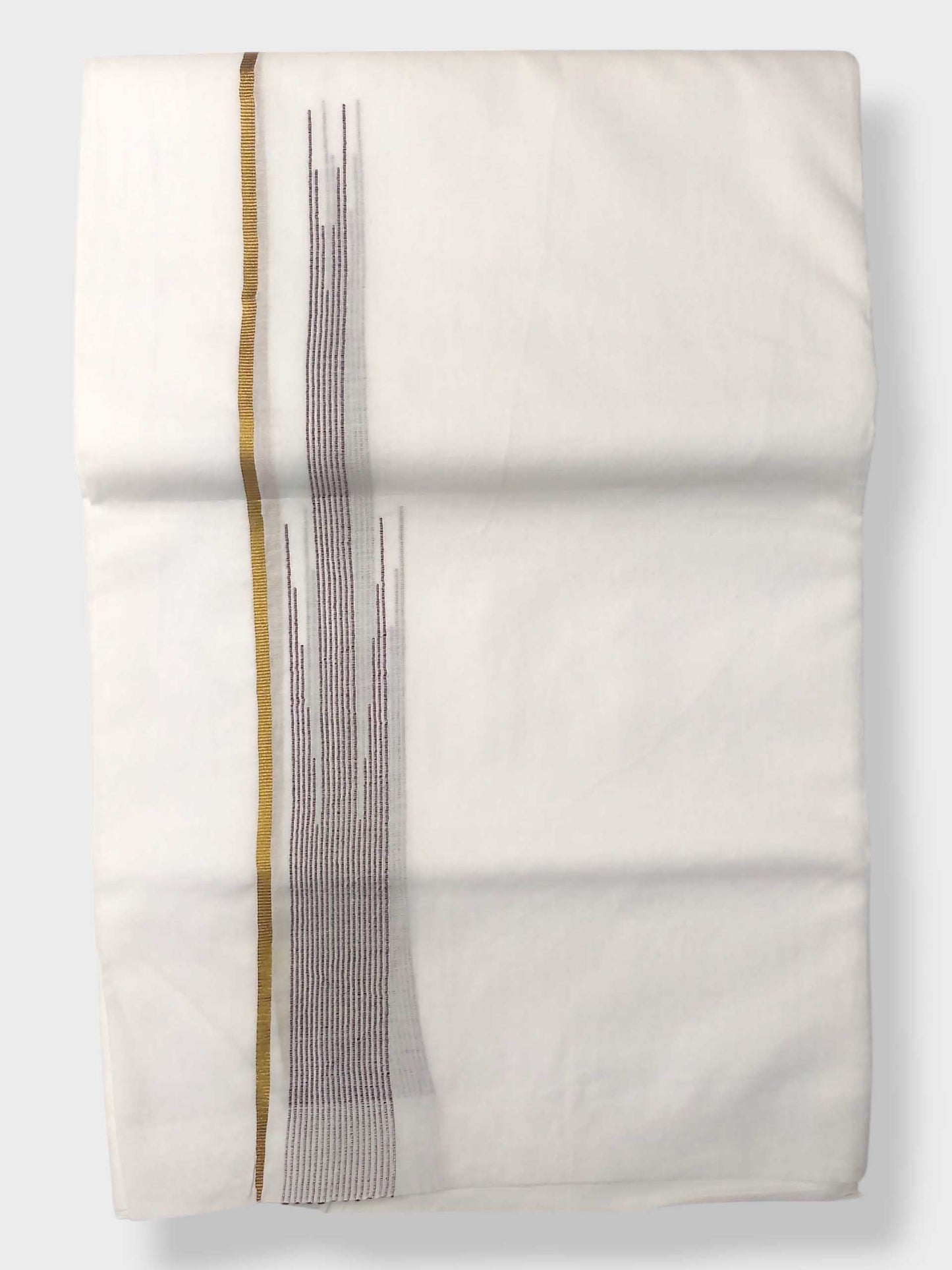 Pure White Cotton Men's Double Dhoti