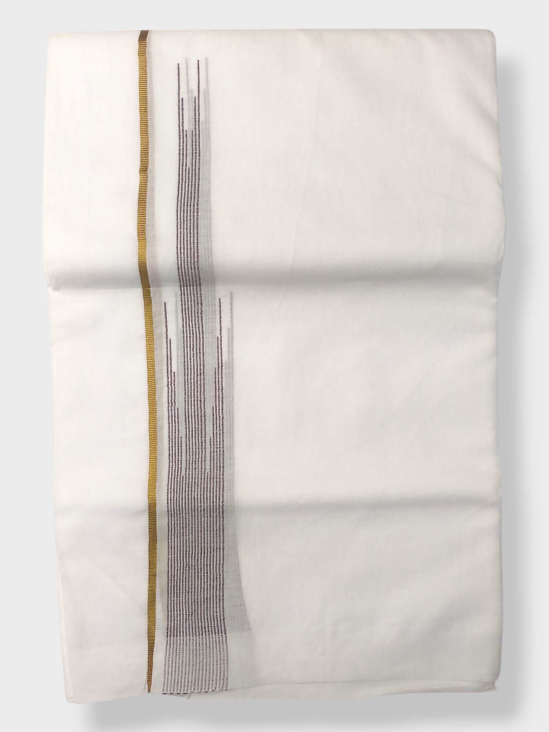 Pure White Cotton Men's Double Dhoti