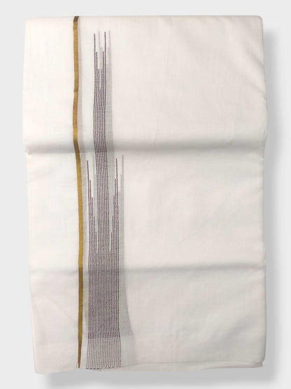 Pure White Cotton Men's Double Dhoti
