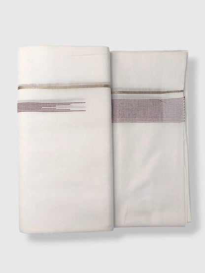 Pure White Cotton Men's Double Dhoti