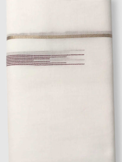 Pure White Cotton Men's Double Dhoti