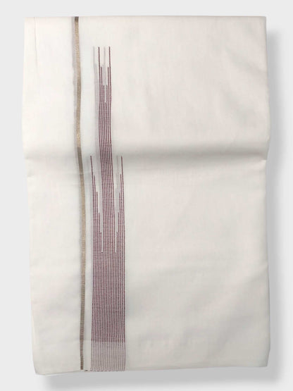 Pure White Cotton Men's Double Dhoti