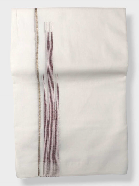 Pure White Cotton Men's Double Dhoti