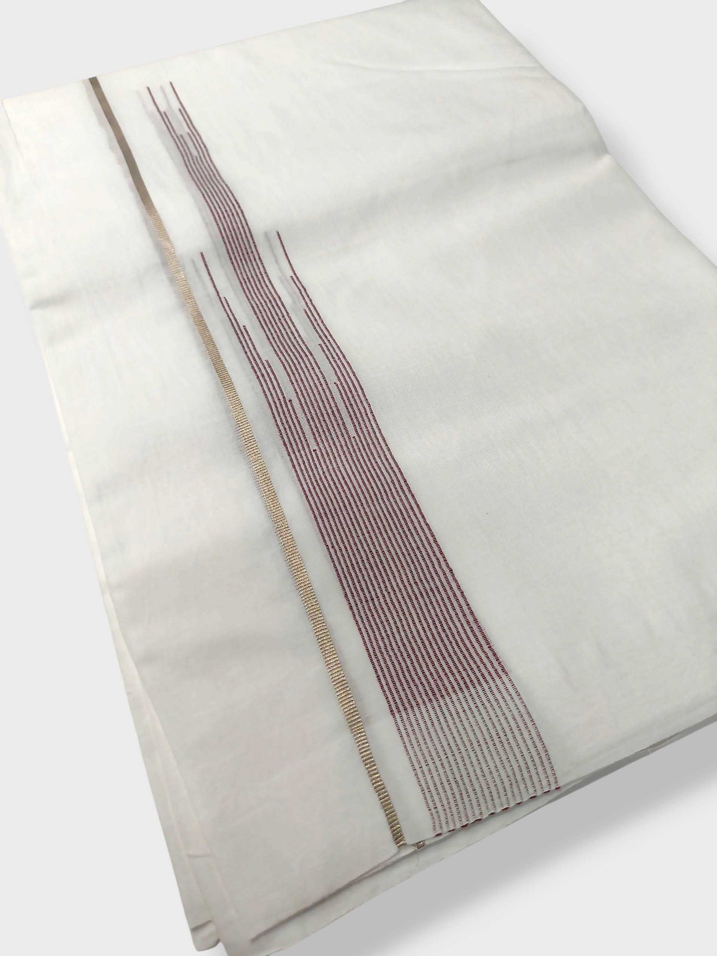 Pure White Cotton Men's Double Dhoti