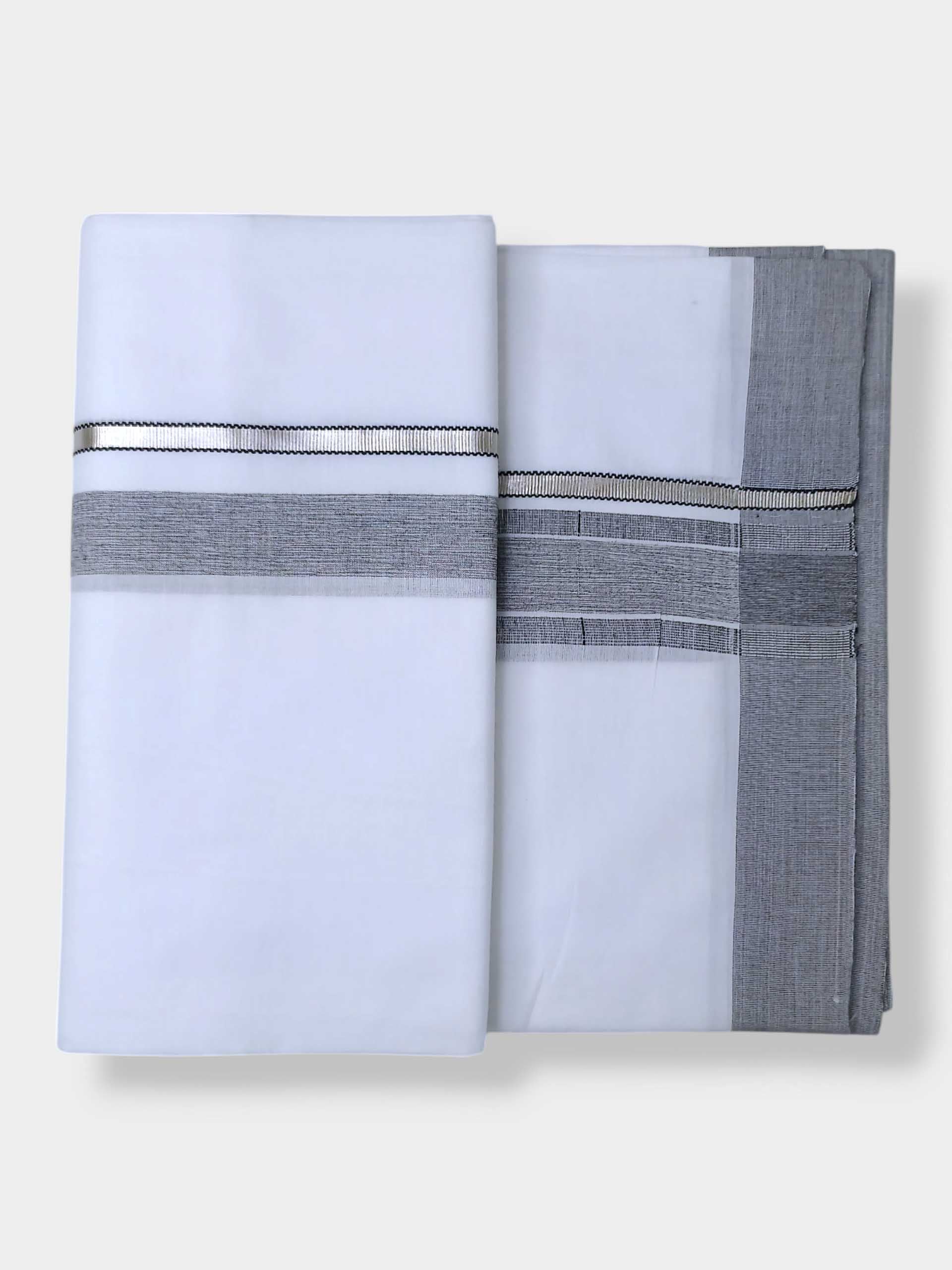 Pure White Cotton Men's Double Dhoti