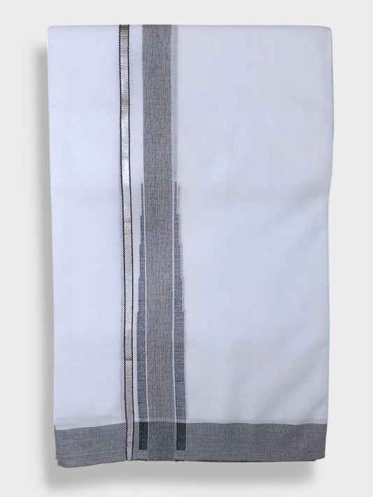 Pure White Cotton Men's Double Dhoti