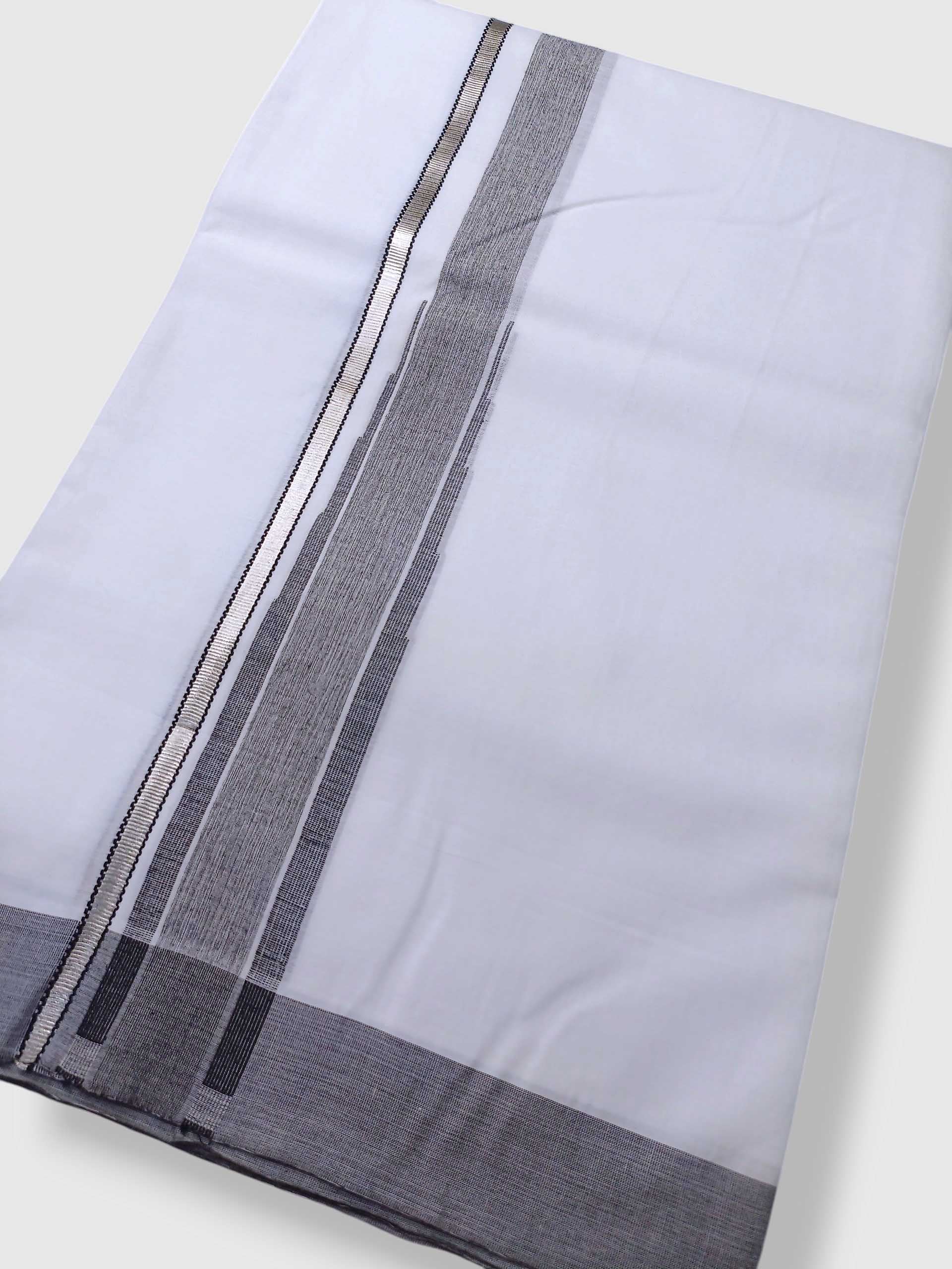 Pure White Cotton Men's Double Dhoti