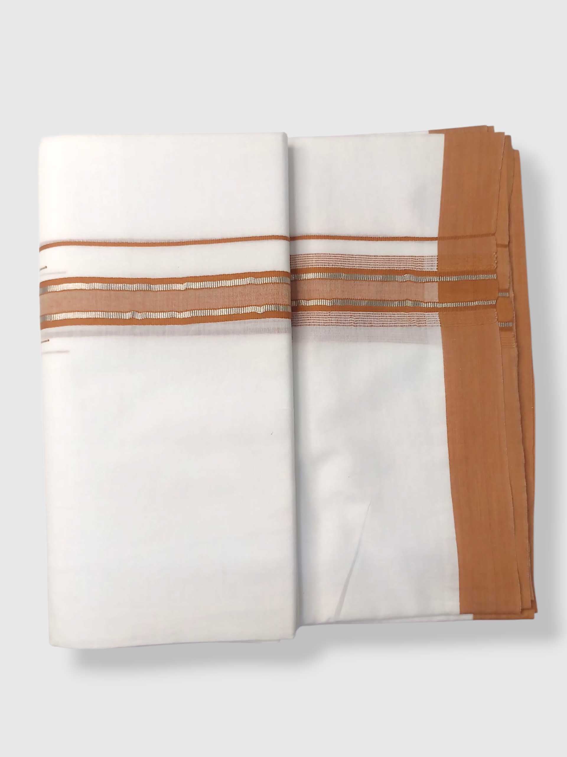 Pure White Cotton Men's Double Dhoti