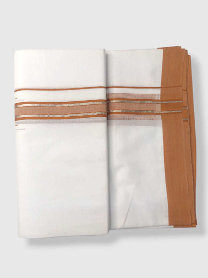Pure White Cotton Men's Double Dhoti