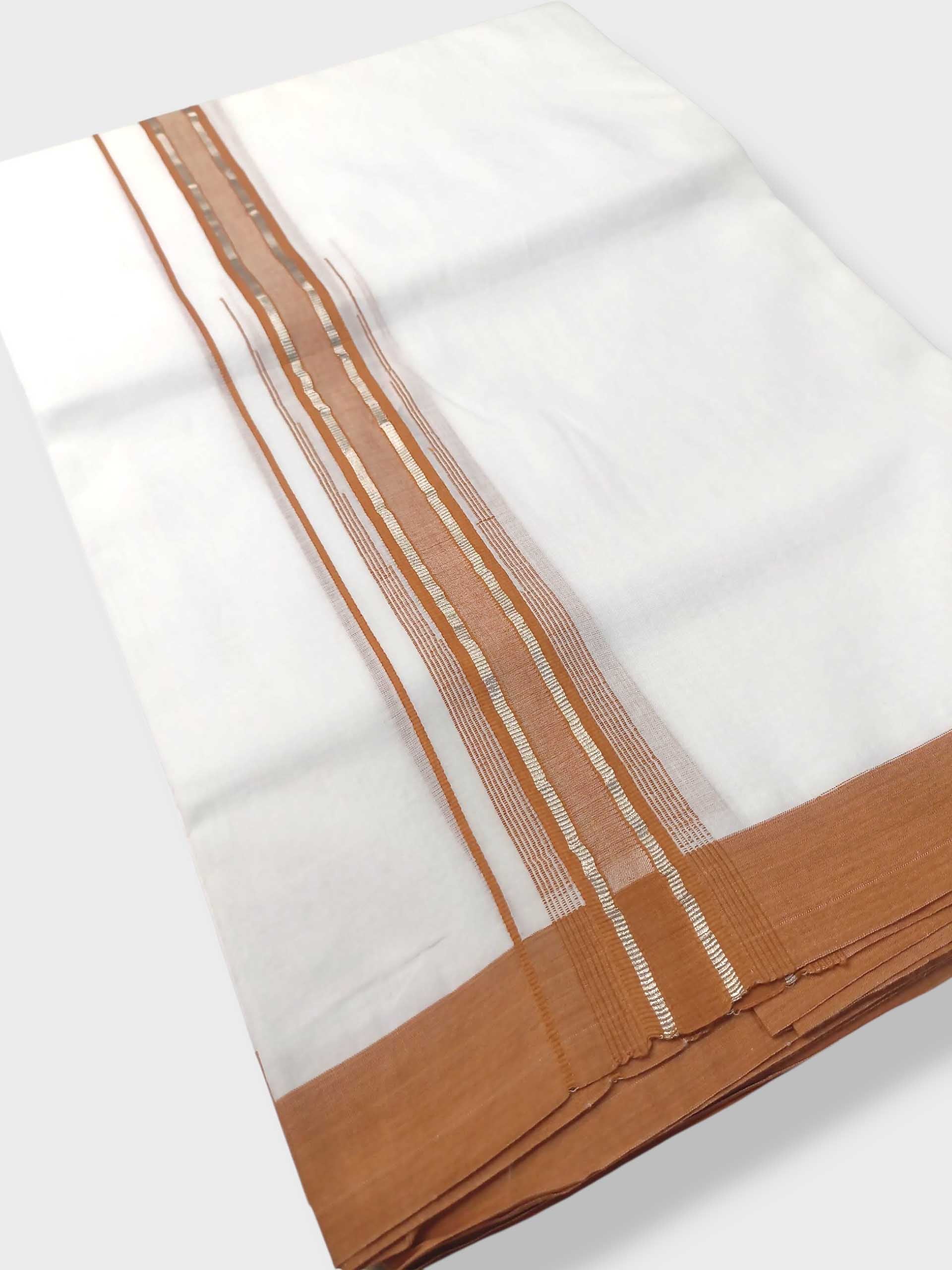 Pure White Cotton Men's Double Dhoti