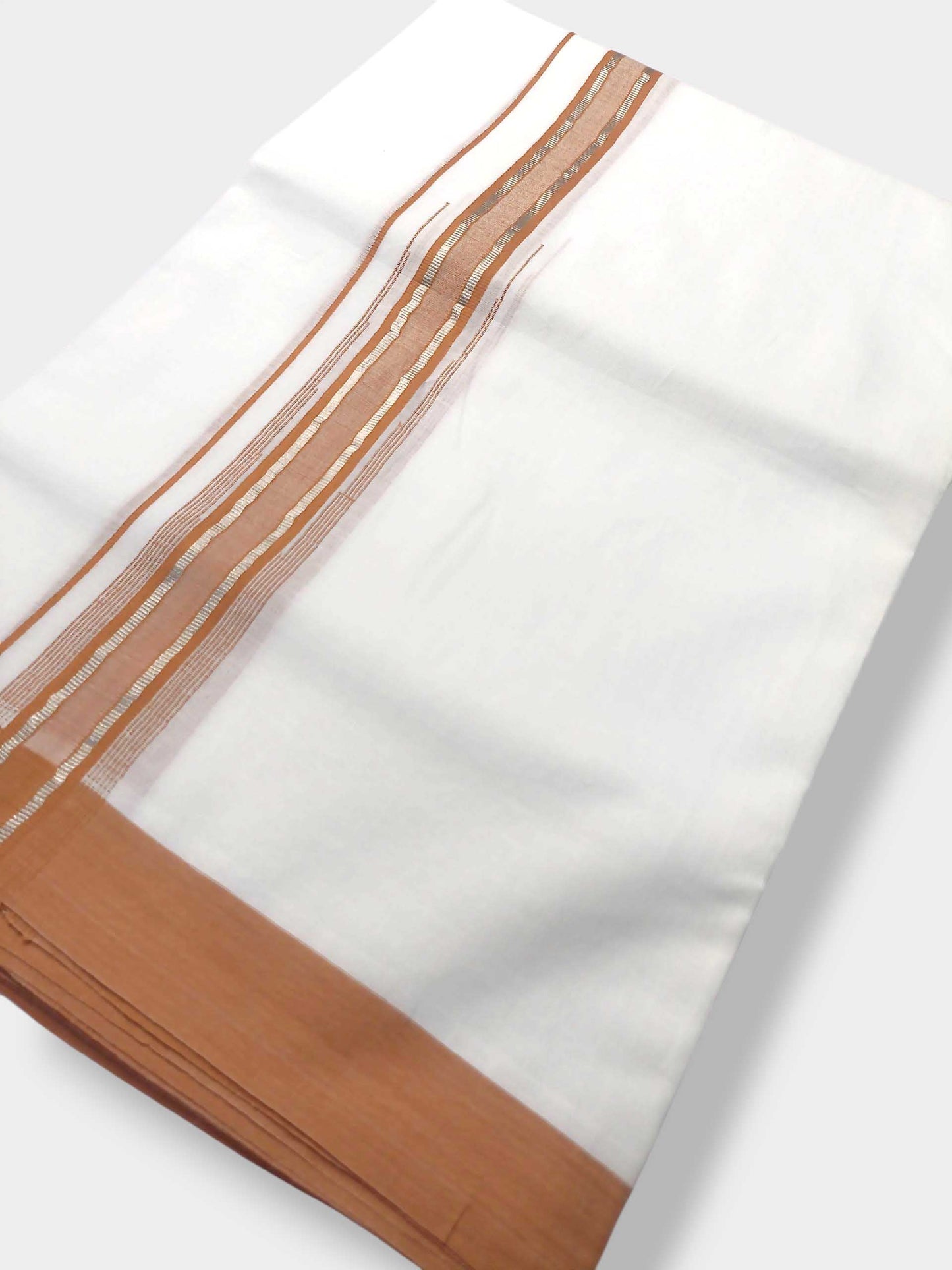 Pure White Cotton Men's Double Dhoti