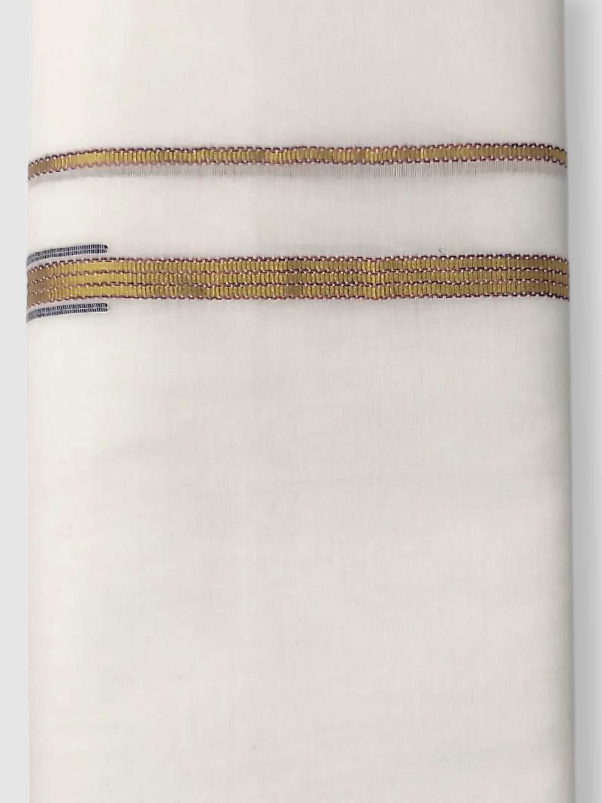 Pure White Cotton Men's Double Dhoti