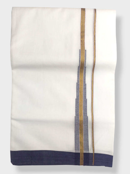 Pure White Cotton Men's Double Dhoti