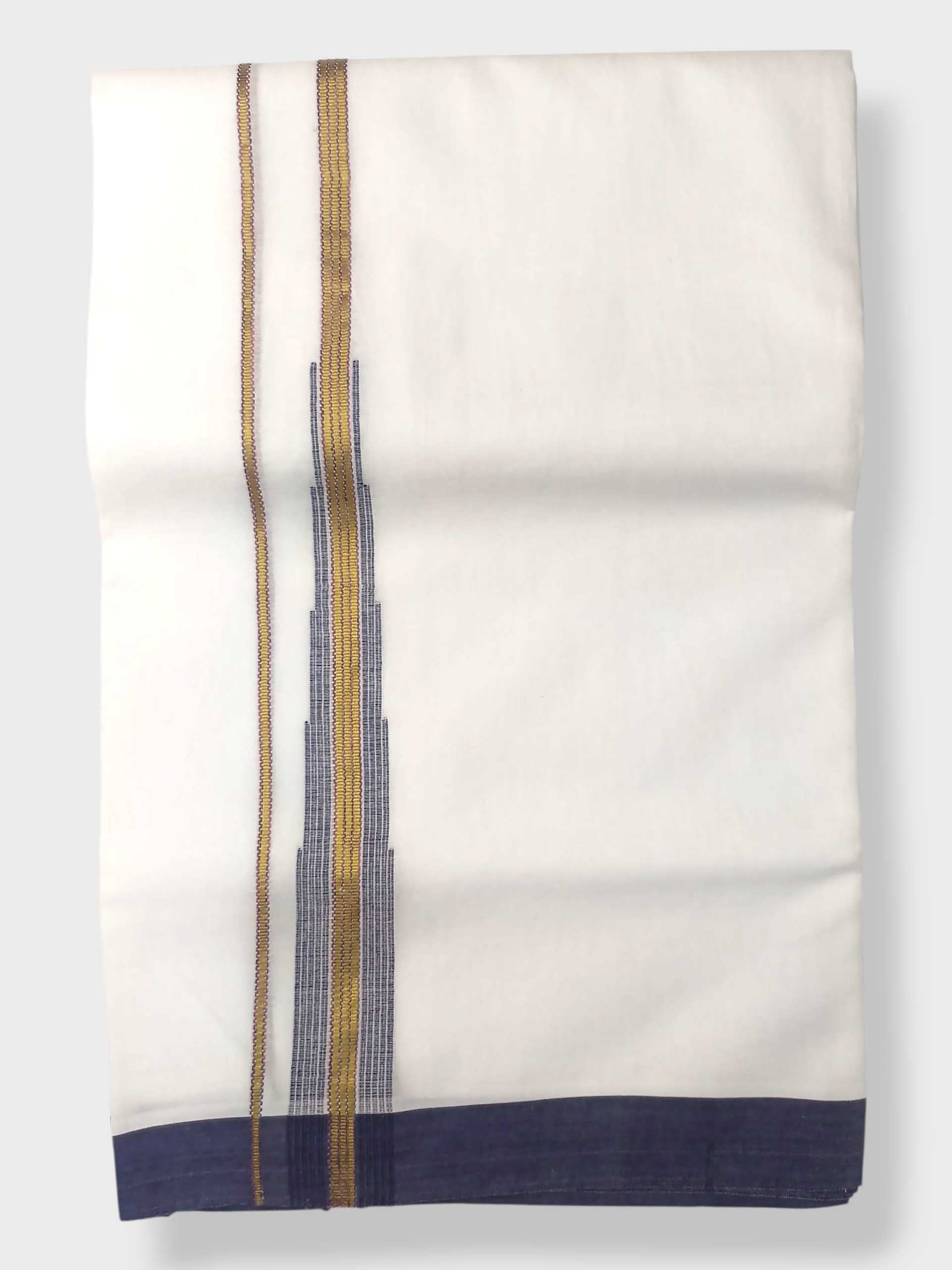 Pure White Cotton Men's Double Dhoti