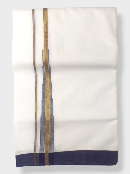 Pure White Cotton Men's Double Dhoti