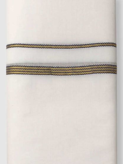 Pure White Cotton Men's Double Dhoti