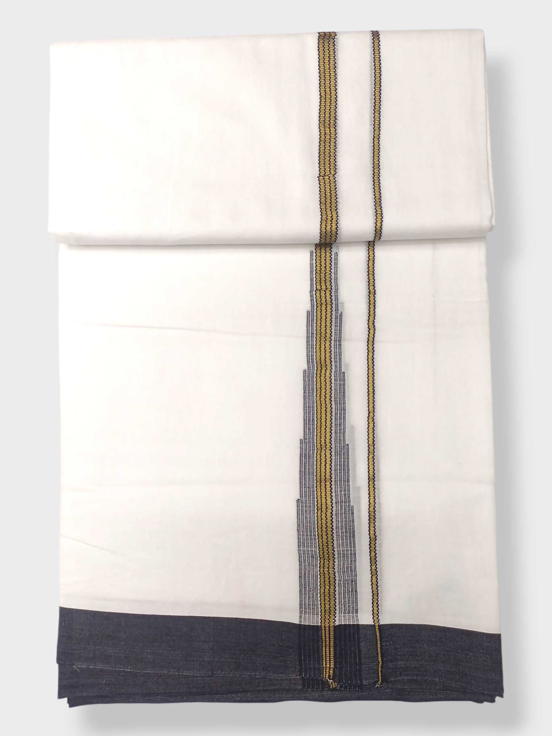 Pure White Cotton Men's Double Dhoti