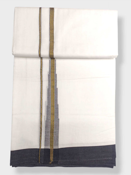 Pure White Cotton Men's Double Dhoti