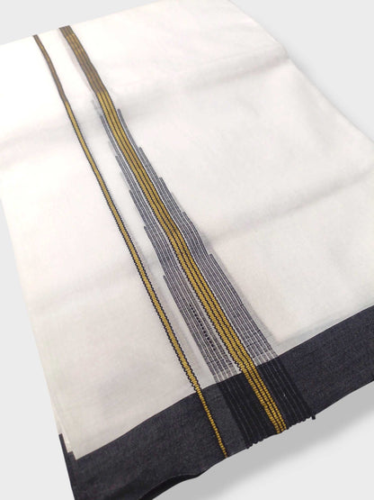 Pure White Cotton Men's Double Dhoti