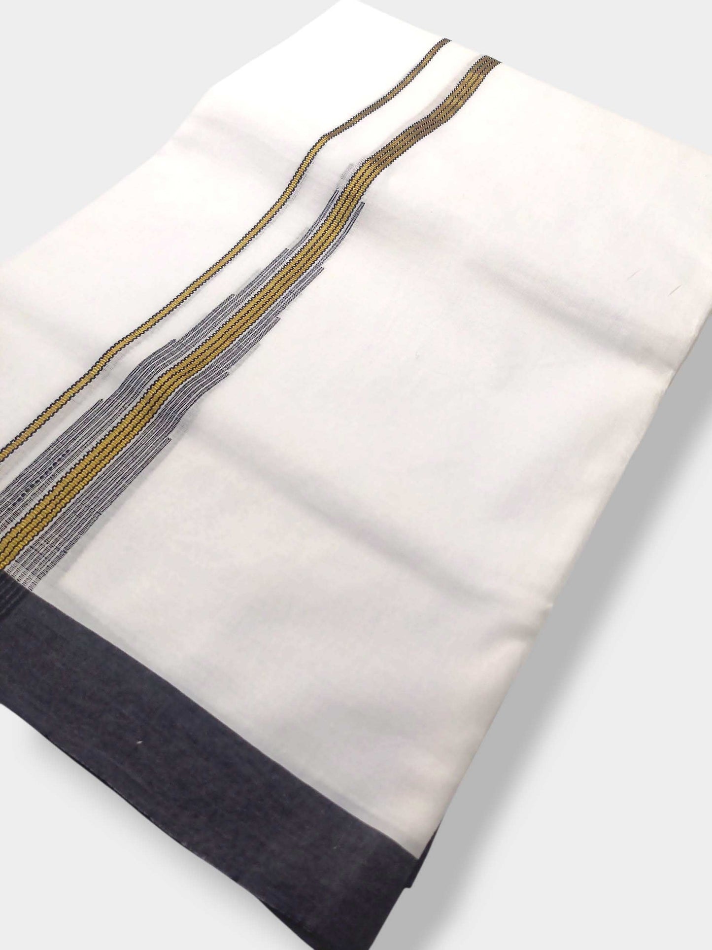 Pure White Cotton Men's Double Dhoti