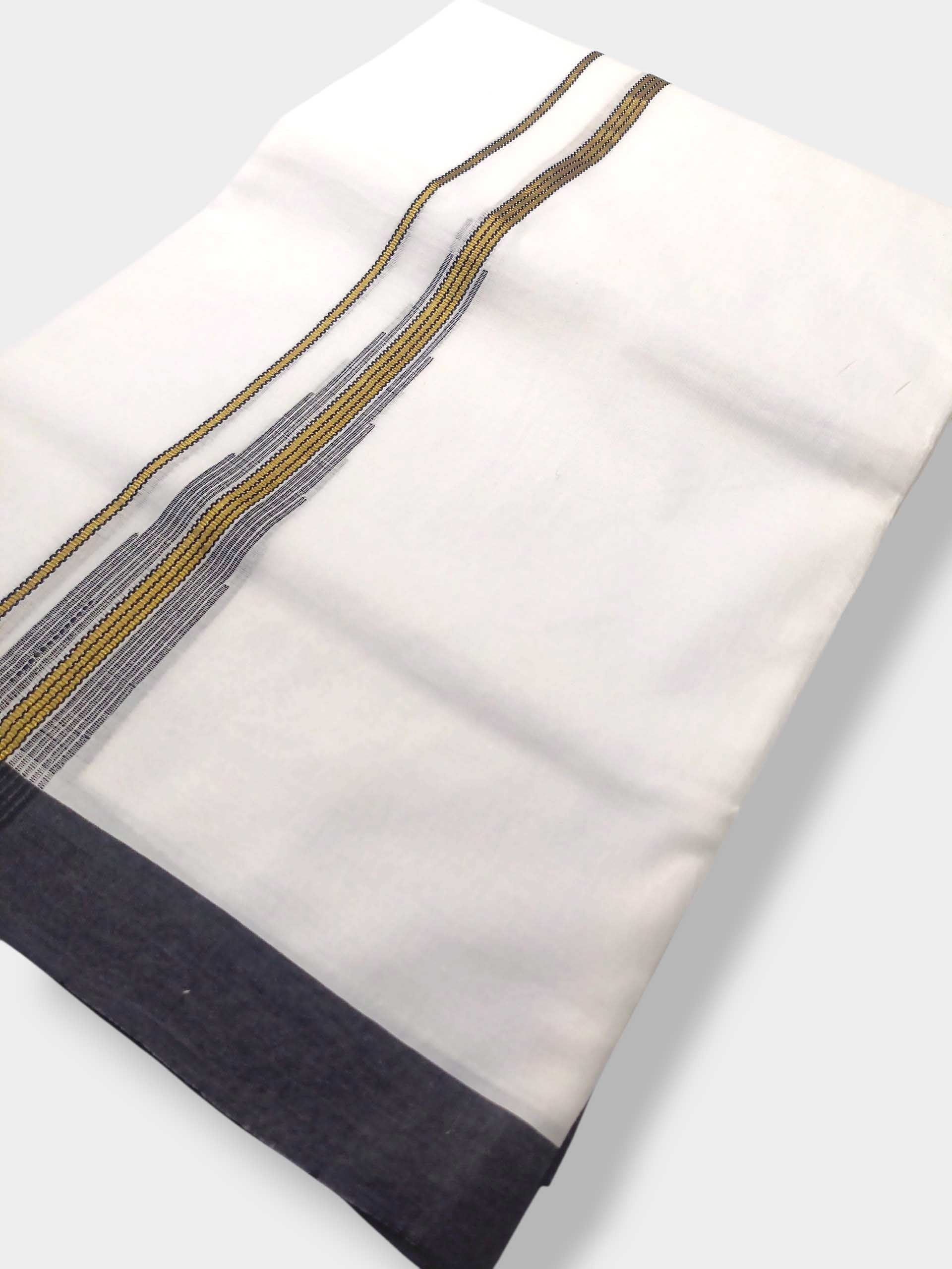 Pure White Cotton Men's Double Dhoti