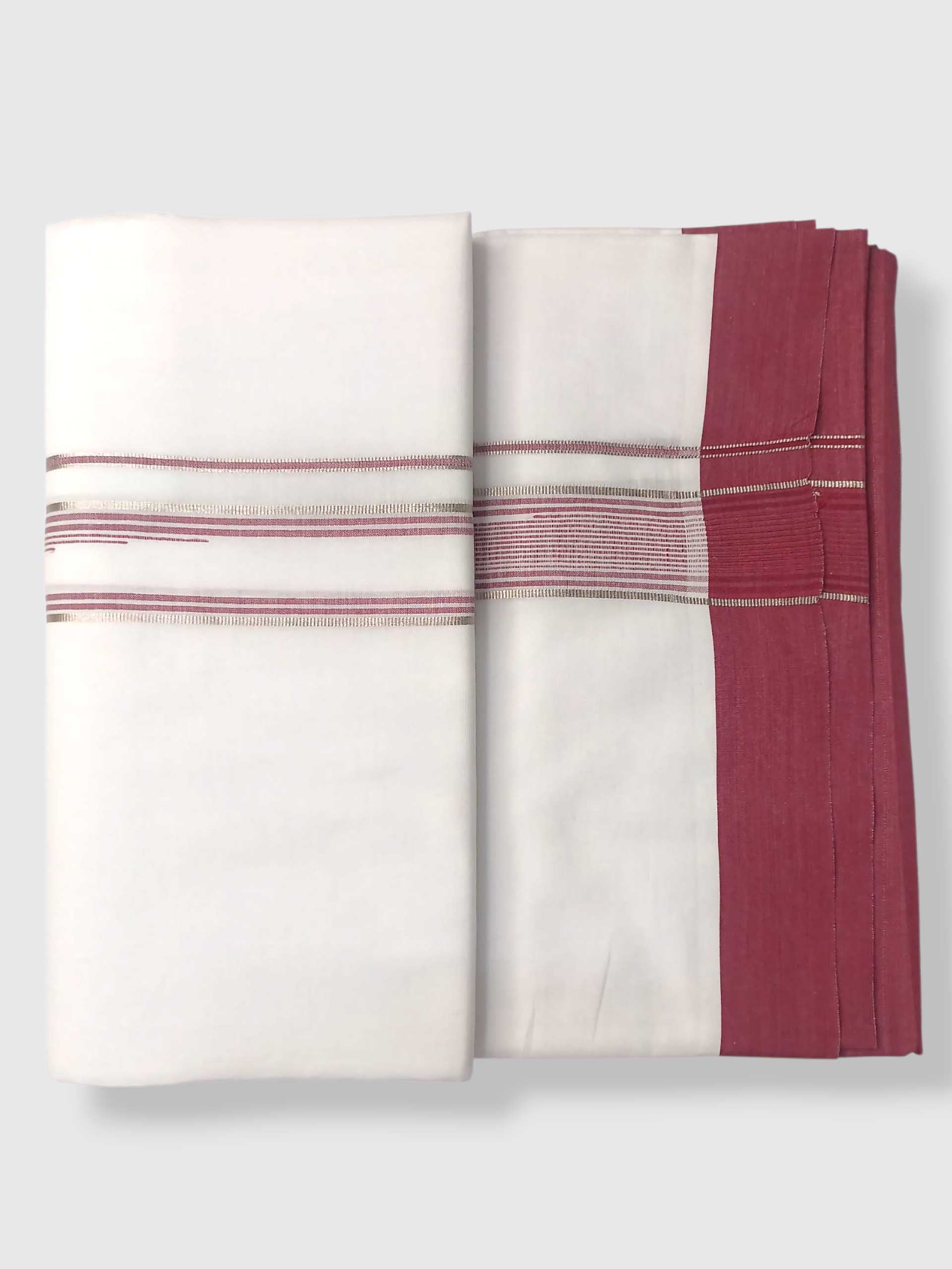 Pure White Cotton Men's Double Dhoti