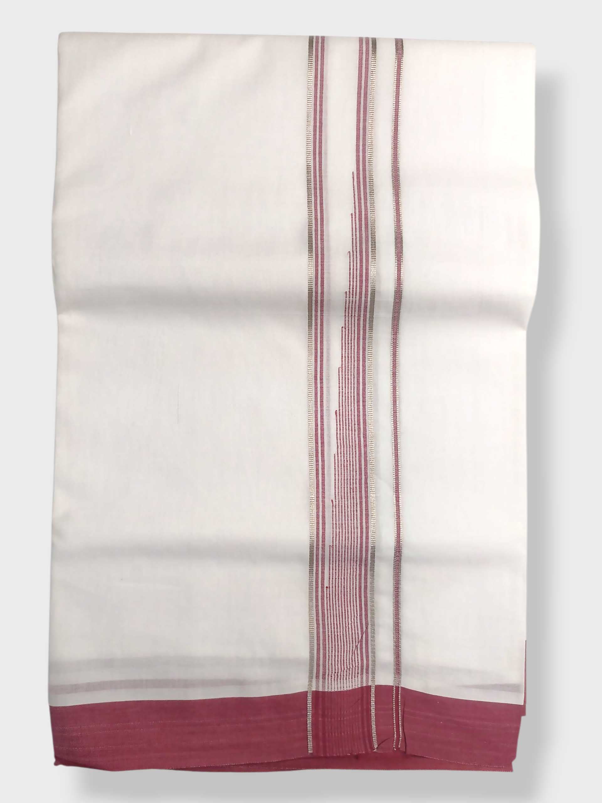 Pure White Cotton Men's Double Dhoti