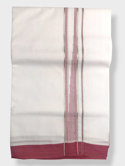 Pure White Cotton Men's Double Dhoti