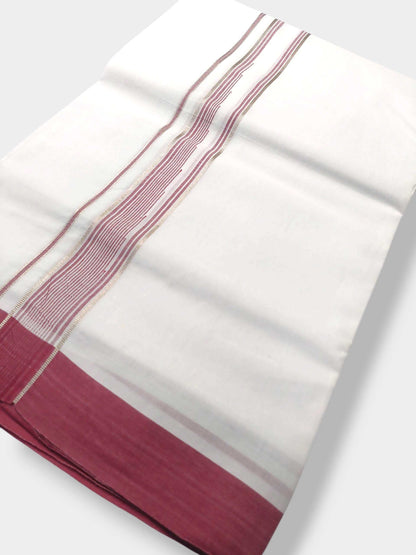 Pure White Cotton Men's Double Dhoti