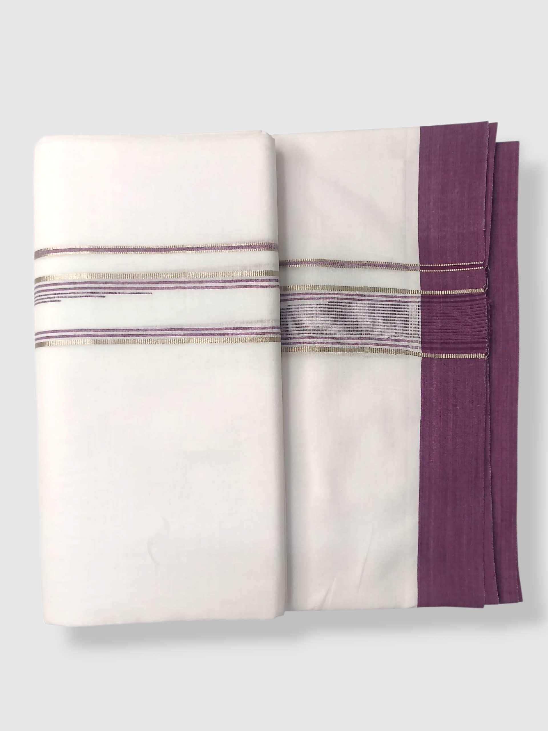 Pure White Cotton Men's Double Dhoti