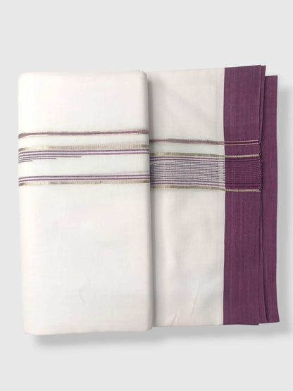 Pure White Cotton Men's Double Dhoti