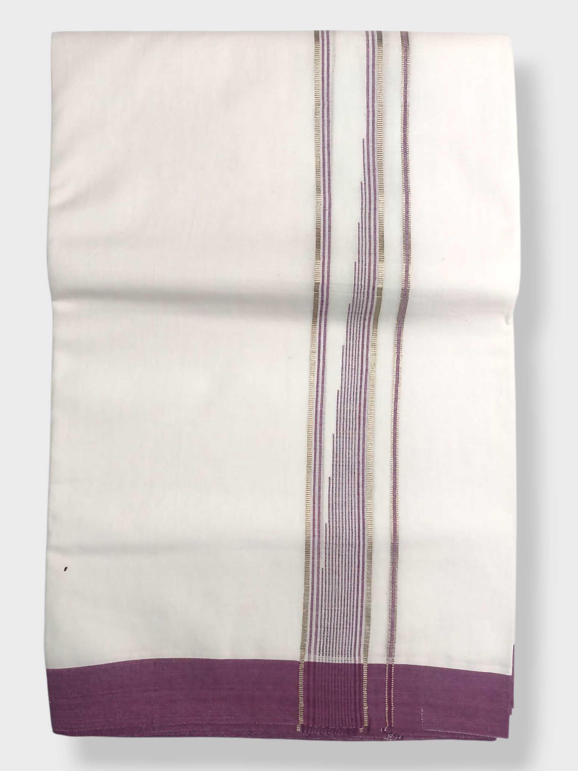 Pure White Cotton Men's Double Dhoti