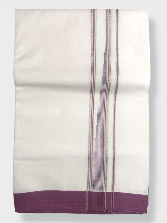 Pure White Cotton Men's Double Dhoti