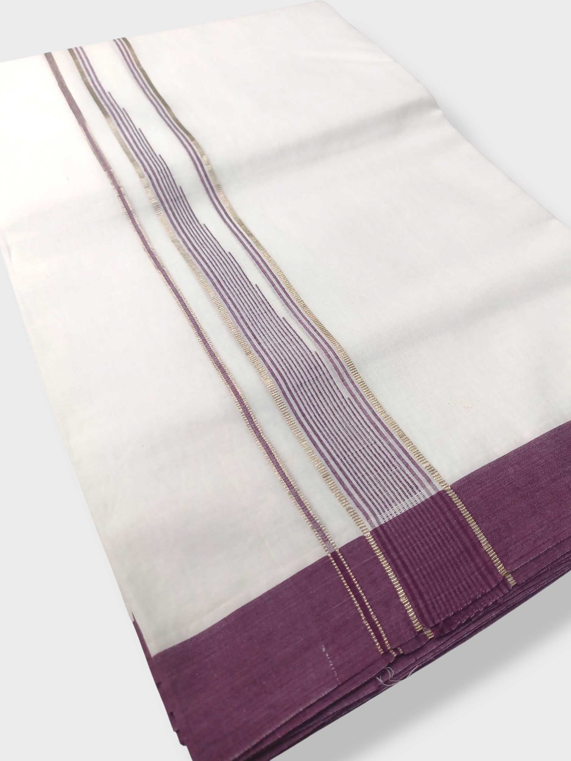 Pure White Cotton Men's Double Dhoti