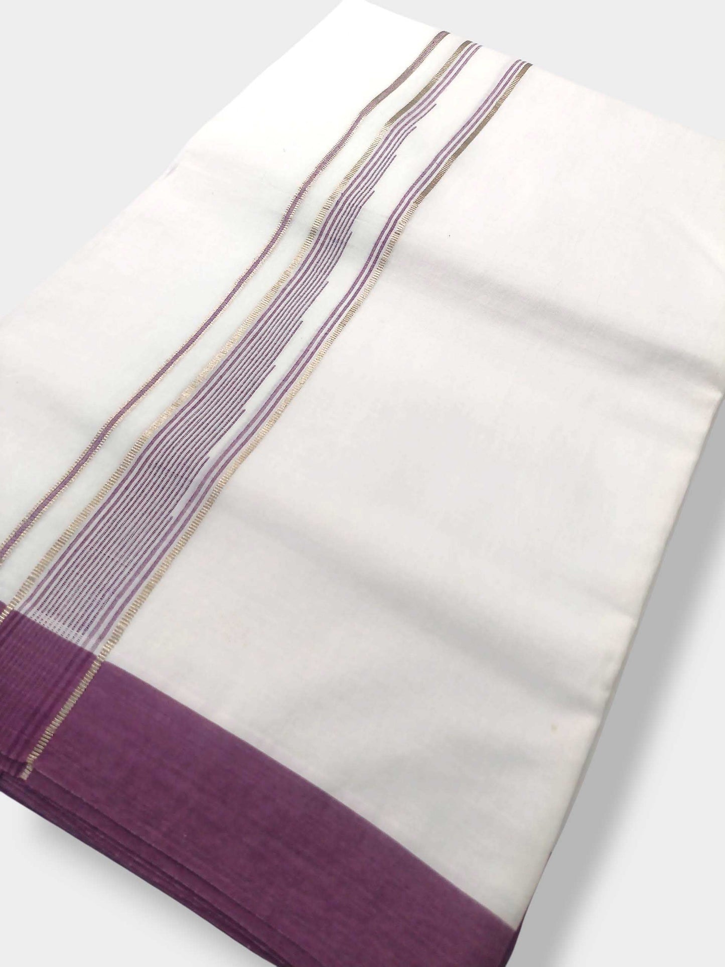 Pure White Cotton Men's Double Dhoti