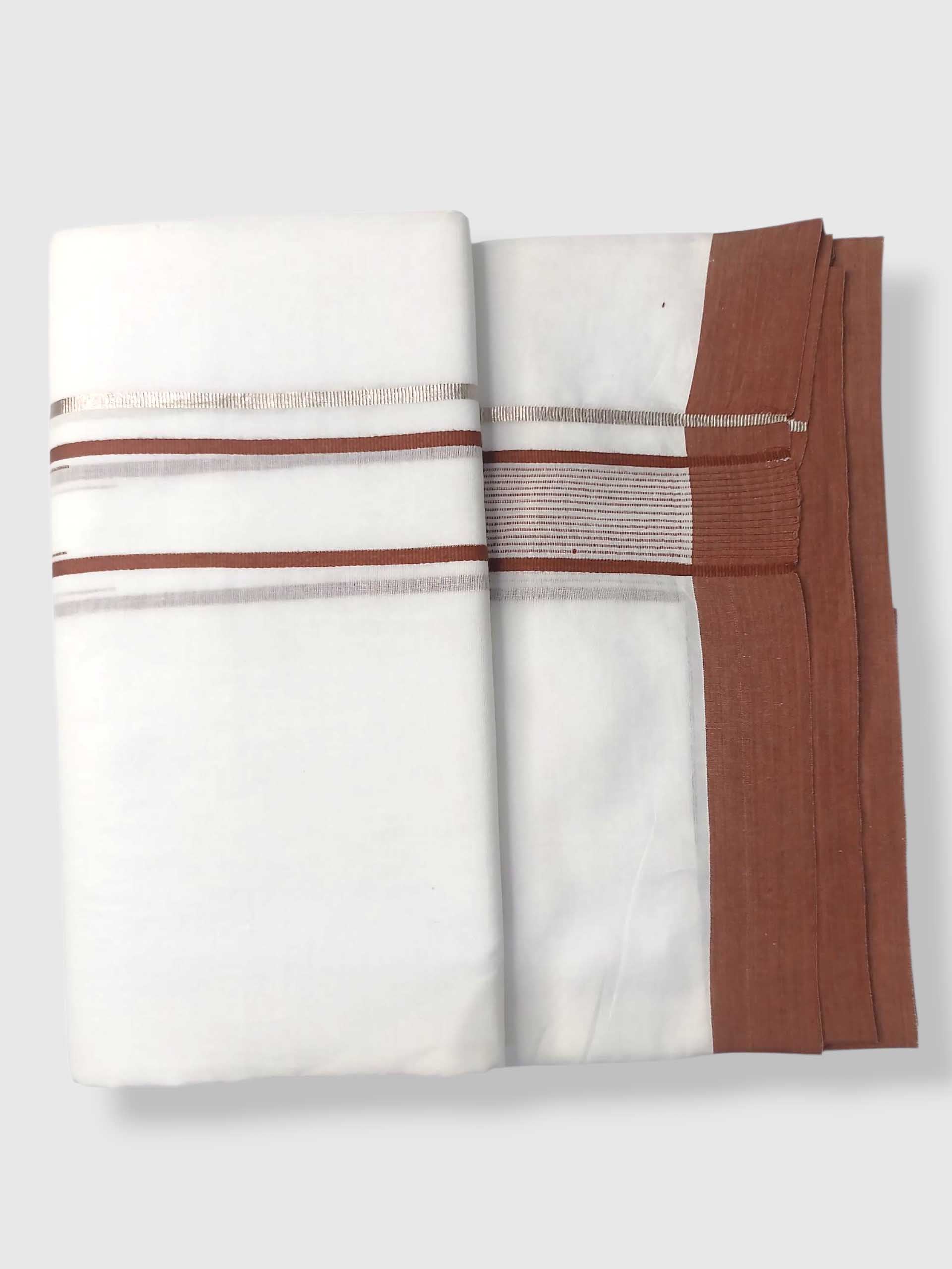 Pure White Cotton Men's Double Dhoti