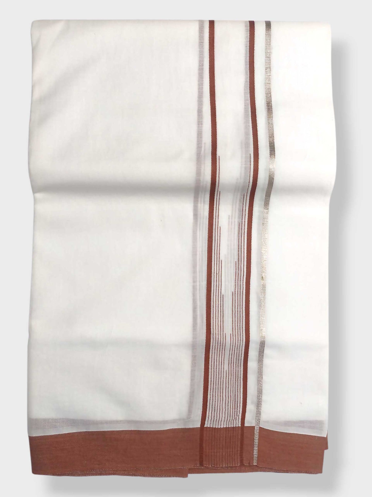 Pure White Cotton Men's Double Dhoti
