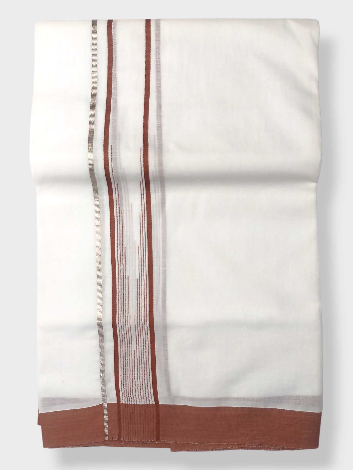 Pure White Cotton Men's Double Dhoti