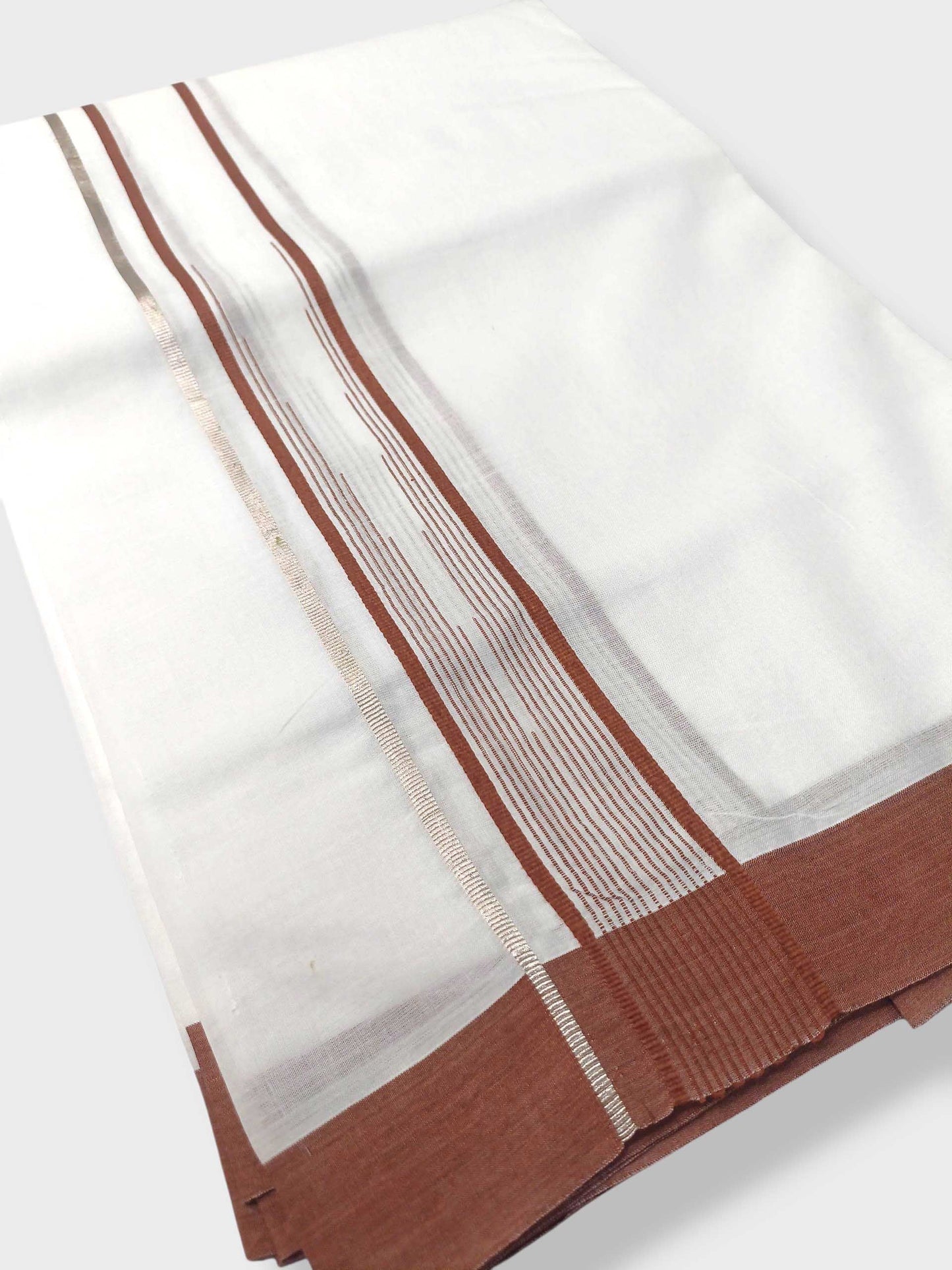 Pure White Cotton Men's Double Dhoti