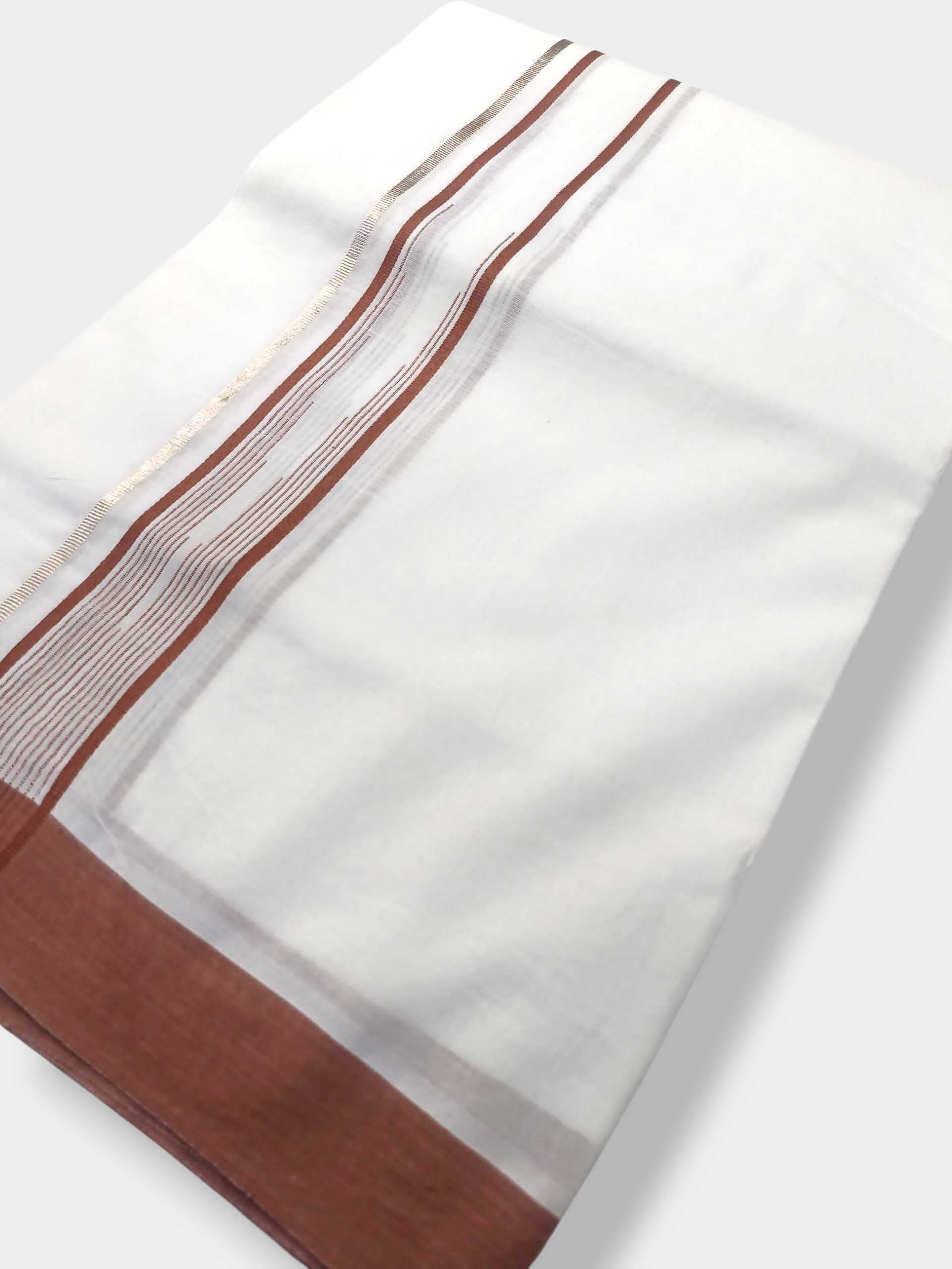 Pure White Cotton Men's Double Dhoti