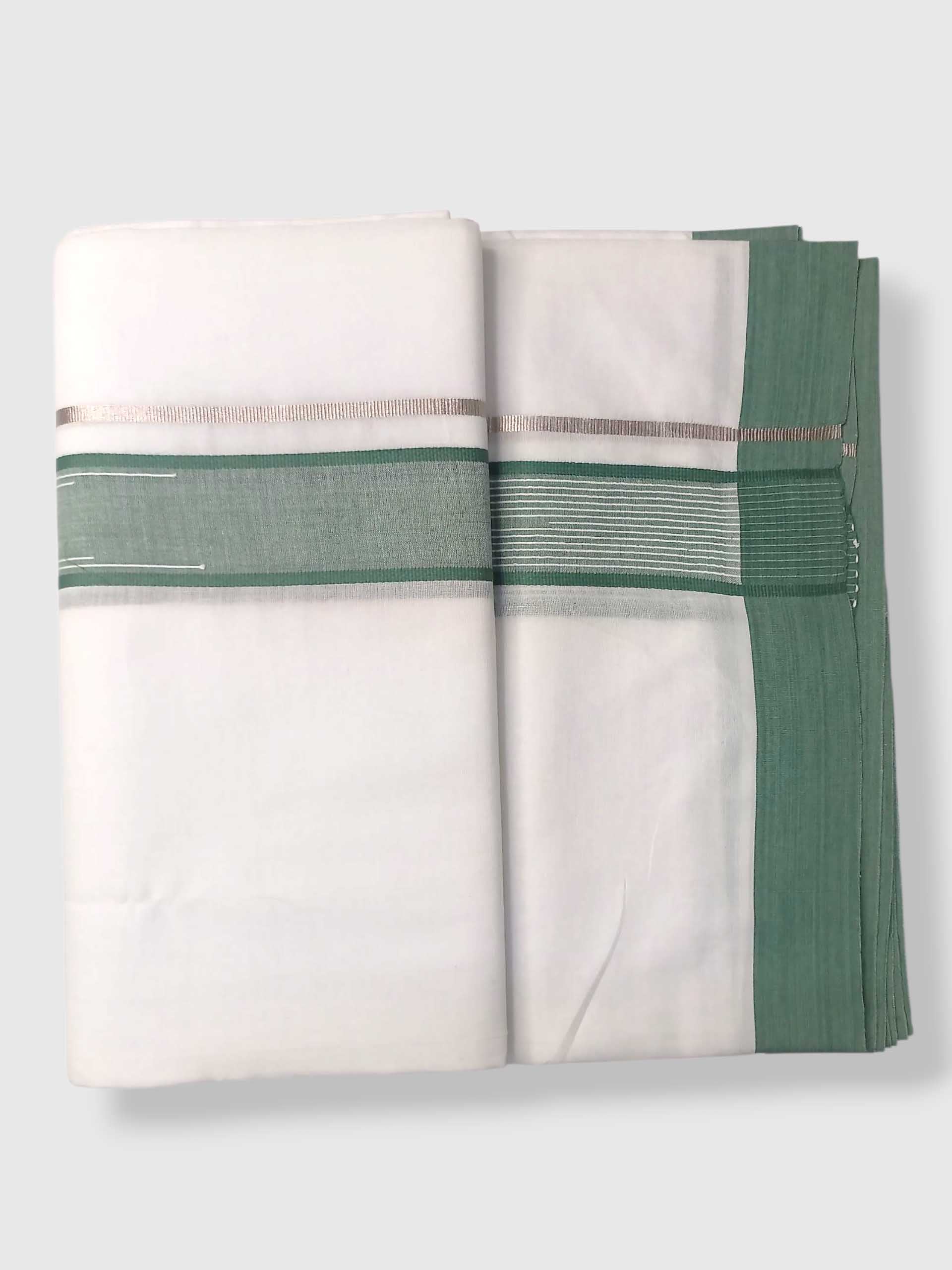 Pure White Cotton Men's Double Dhoti