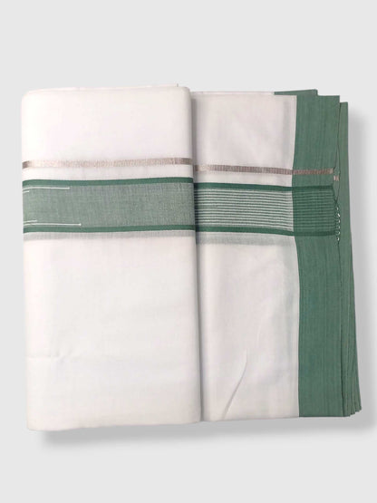 Pure White Cotton Men's Double Dhoti