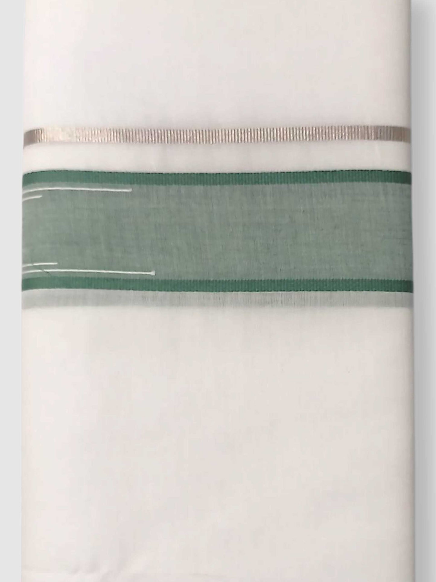 Pure White Cotton Men's Double Dhoti